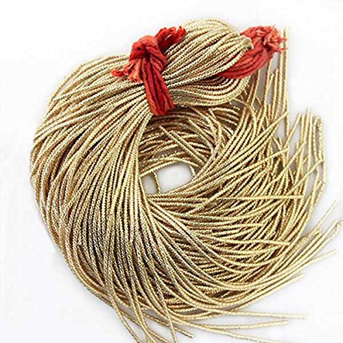 Filo francese per la creazione di gioielli e ricamo, 2 mm, finitura tagliata, colore oro chiaro (100 grammi)