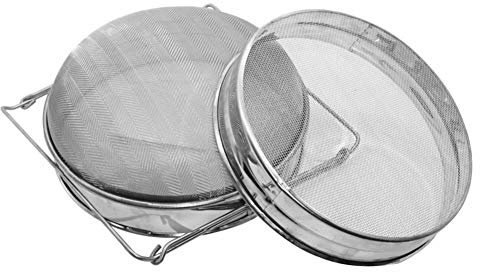 Honey Filter Strainer Double Layers Sieve with Holders Stainless Steel Beekeeping Equipment
