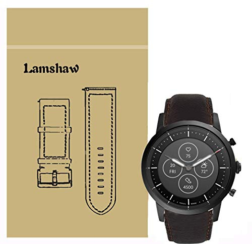 LvBu Armband Kompatibel mit Fossil Collider HR, Quick Release Leder Classic Ersatz Uhrenarmband für Fossil Hybrid Smartwatch HR Collider/Fossil Collider Hybrid Smartwatch (Coffee)