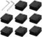 Neoteck 8pcs Pinces à Verre Carrées 8-10mm en Inox 304 Noir - Finition Peinture Pulvérisée, Dos Plat, avec Caoutchouc et Vis de Réglage - Pour Balustrade, Escalier, Salle de Bain