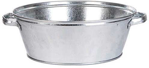 Esschert Design OZ69 Zinkwanne, rund, mittel, grau