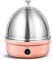LJXiioo Stainless Steel Electric Egg Cooker with Auto Shut Off Up to 7 Eggs, Buzzer and Stainless Steel Tray for Soft, Medium, Hard Boiled, Poached, Custard,A