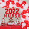 Krankenschwester Abschlussfeier Dekorationen Krankenschwester Luftballons Garland Kit Rot Weiß Ballon Nummer 2022 Folienballon für BSN Nursing Medical School Abschlussfeier, RN Theme Party Supplies