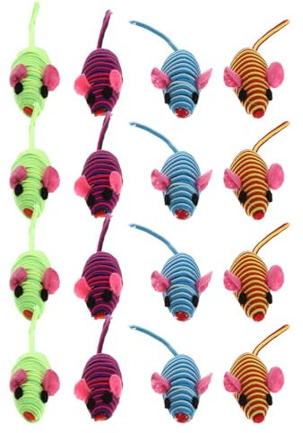 VILLCASE 12 Piezas Juguetes para Gatos Ratas Ratones Juguete De Burlas para Gato Juguete De Cuerda Elástica Juguetes para Gatos Gato De Peluche De Juguete Teaser