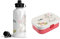 wolga-kreativ Set personalisierte Mepal Campus Kinder Brotbuchse und Trinkflasche Mädchen Frühstücksset Hasenfamilie Lunchbox mit Fächern und Unterteilung für Schule und Kindergarten