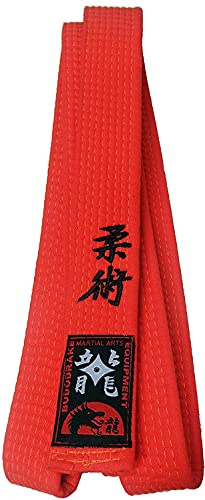 Budodrake Orangegurt Bestickt mit Jiu-Jitsu/Ju Jutsu Zeichen, Bestickung in schwarz, Gürtel orange (280)