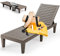 RELAX4LIFE Sonnenliege, Gartenliege Wetterfest, 5-Stufig Verstellbarer Rückenlehne, Liegestuhl aus Kunststoff, Relaxliege 180 kg Belastbar, Outdoorliege Strandliege 190 x 57,5 x 84,5 cm (Braun)
