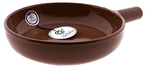 CERÁMICA RAMBLEÑA | Sartén barro refractario | Sartén Amazon | Sartén tradicional | Sartén rústica | Sartén cocina | 17x24x4 cm
