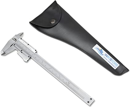 WIKISTORE CALIBRO PROFESSIONALE COMPOSTO NONIO AVVITATO 150 mm, Calibro ventesimale con becchi da 40 mm, Calibro acciaio bloccaggio a pulsante, Lettura 1/20° 0,05 MM / 1/128, Attrezzo da lavoro