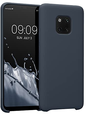 kwmobile Hülle kompatibel mit Huawei Mate 20 Pro Hülle - Silikon Handy Case - Handyhülle weiche Oberfläche - kabelloses Laden - Heidelbeerblau