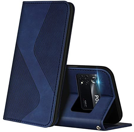 ZONNAVI Coque pour Xiaomi Poco X4 Pro 5G, Premium Étui Housse en Cuir de Protection avec [Emplacements Cartes] [Magnetique], Clapet Folio Portefeuille pour Xiaomi Poco X4 Pro 5G (Bleu)
