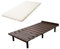 EMOOR Japanische Futon-Matratze CLASSE und Futonbett OSMOS Set 100 x 200 cm, Kaffee-Braun, 3 Höhen, verstellbar, einfach zu montieren, Japanisches Schlafbett Tatami-Matte Holzlatten-Bett Palettenbett