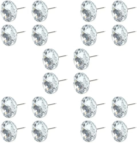 Sew Buttons Upholstery Decoration Nails Sofa Tacks DIY Crafts,100Pcs Crystal Upholstery Button Sofa Nails Buttons DIY Crystal Buttons for Sewing