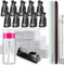 FANDAMEI Gel Polish Remover Kit with 500pcs Lint Free Wipes, Soak Off Nail Clips for Nail Gel Remover, Acrylic Nail Remover Kit with Nail Files Buffer Cuticle Pusher Pump Bottle Dispenser, Black