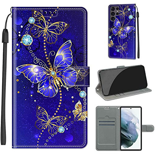 TOMYOU Compatible with Samsung Galaxy S22 Ultra Case, Pattern Design Flip Wallet Leather Case with Card Slot Kickstand Phone Cases Cover for Samsung S22 Ultra