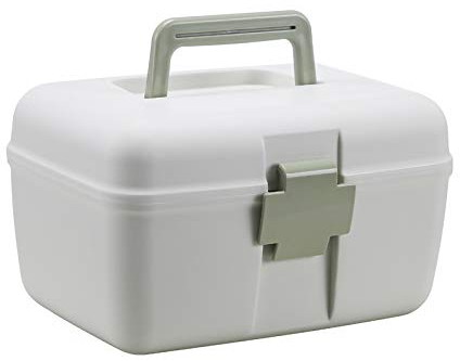 luckxuan Erste Hilfe Set/Verbandskasten Kunststoff Aufbewahrungsbox Medizin Nähen Organizer Mehrzweckorganisator mit abnehmbarem Fach Familienmedizin Box (Color : Groen)