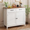 Gizoon Aparador de cocina, gabinete de buffet, 32 pulgadas de alto, isla de almacenamiento de cocina grande y estante ajustable, moderno gabinete de consola de barra de café para comedor, baño
