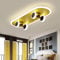 JMrider LED Kinderzimmer Skateboard Deckenleuchte Modern Mit Deckenlampe 32W Cartoon Acryl Jungen Mädchen Schlafzimmer Deckenlicht Wohnzimmer Kindergarten Beleuchtung Babyzimmer Gold