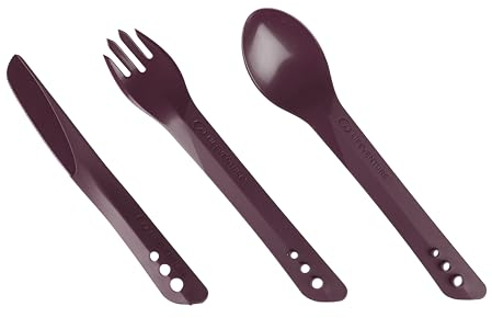 Lifeventure Ellipse Reusable Interlocking Cutlery Set for Camping, Travel & Outdoor - Purple
