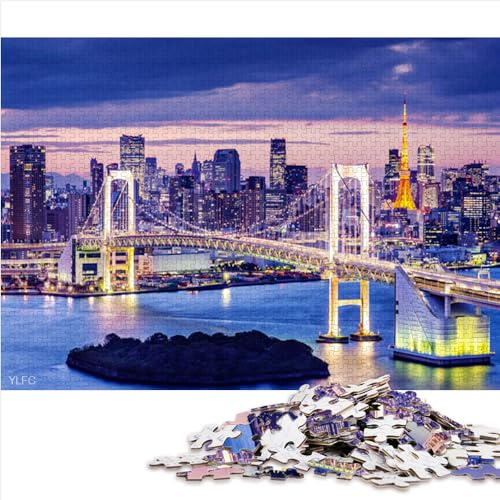 Tokyo_Japan_City_Night Puzzle für Erwachsene, 1000 große Teile, Puzzle für Erwachsene, für Teenager, Geschenke, Herausforderung, Familie, 1000 Teile (26 x 38 cm)