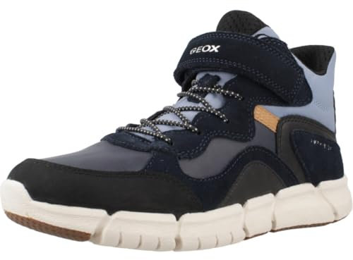 Geox J Flexyper Boy B Abx Ankle Boot, Navy/LT Blue, 39 EU