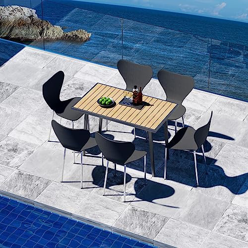 Chleby 6er Set Esszimmerstuhl Plastikstuhl Stuhl Esszimmerstühle Wohnzimmerstühle Stühle aus Polypropylen-Kunststoff für das Esszimmer Kunststoff Geeignet für Esszimmer, Wohnzimmer Schwarz