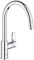 GROHE Get - Robinet mitigeur extractible pour évier de cuisine, bec haut, plage pivotante à 360°, cartouche en céramique de 28 mm, queues de 9,5 mm, montage rapide inclus) chromé, mitigeur d'évier à