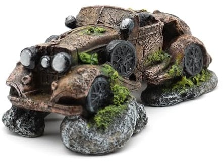 Amtra Deko Automobile Vintage Aquarium-Dekoration für Süßwasser und Meerwasser aus Harz, für Aquarien und Fischbecken, ungiftig, 10,7 x 17,5 x 7,5 cm