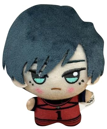TANSHOW Blue Lock Plüsch Schlüsselanhänger Merch Anhänger Puppe Cosplay Kissen Dekorationen 4 Zoll (Rin Itoshi)