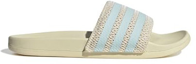 adidas Unisex Adilette Comfort Slide Sandal, Warm Vanilla/Halo Mint/Orange Tint, 15 US Men