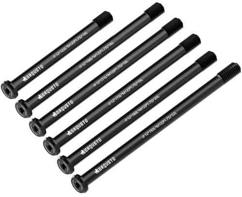 GRQUSTO 1,75 mm Gewindesteigung vorne hinten Steckachsen für Rennrad, Mountainbike, Federgabel, starre Gabeln und Fahrradrahmen, 6061 Aluminiumlegierung, Boost Through Achse: 12 mm x 180 mm