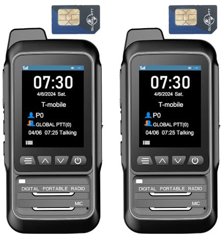 2PCS Wurui TXQ global-ptt P0 4G LTE walkie talkies waterproof IP67 professional poc pair for adults long range distance intercom 5000 miles network radio two way radios (2PCSwithyearlySIM)