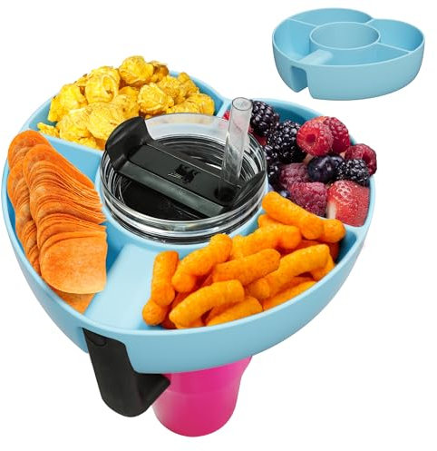 AWINNER Compatible for Stanley Cup 30 oz Snack Bowl with Handle, Reusable Silicone Accessories (Blue, 30 oz)