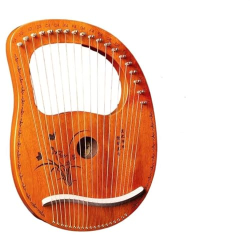 Harps Musical Instruments Wooden Mahogany 19 Strings Harp Musical Instrument For Classical Music Lovers Beginner Easy To Learn(Orchid flower A)