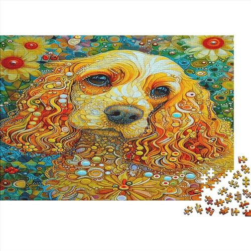 lihuogongsio Spaniel Puzzle 1000 Puzzle Cavalier Charles Hund Erwachsene Impossible Puzzle Geschicklichkeitsspiel Für Die Ganze Familie Puzzle Erwachsene Premium Quality Farbig Spaß 1000pcs (75x50cm)