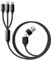 Jembe - Câble de charge multi-USB - Lot de 1 - Câble Nylon Tressé 3 en 1 Prend en Charge Micro USB, Lightning(iPhone), Type-C - Chargeur Mural 2 en 1 - USB Type-A & C - Noir (1.2m)