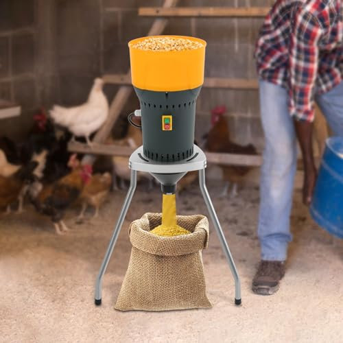 Getreidemühle Elektrisch Schrotmühle Haferquetsche mit 25L Eimer & 5 Mahlsiebe, 1000W Kornmühle Elektrische Getreidequetsche für Quinoa/Kräuter/Gewürze/Nüsse/Getreide
