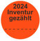 Inventuretiketten, Inventuraufkleber Inventur 2024 gezählt - Durchmesser 50 mm - 1000 Stück - Leuchtrot