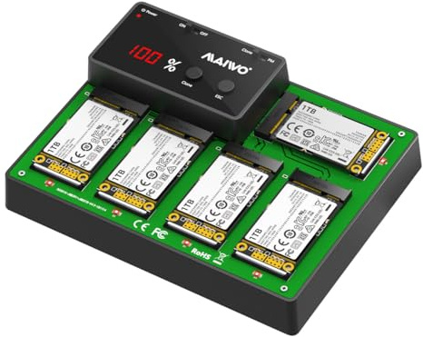 MAIWO 5 Bay mSATA SSD Reader Docking Station with Offline Clone, Mini SATA to USB 3.0 Adapter Reader 5TB Capacity 12V/3A