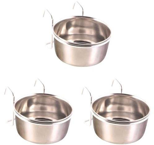 Trixie 5494 Edelstahlnapf mit Halter, 300 ml/ø 9 cm, metallisch (Packung mit 3)