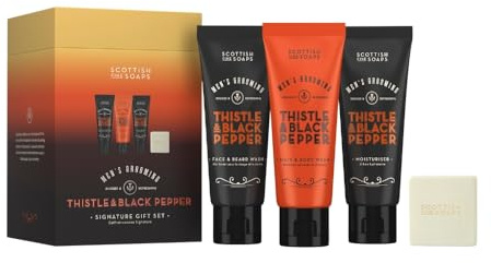 Scottish Fine Soaps Klassisches Geschenkset Thistle & Black Pepper 4-teilig