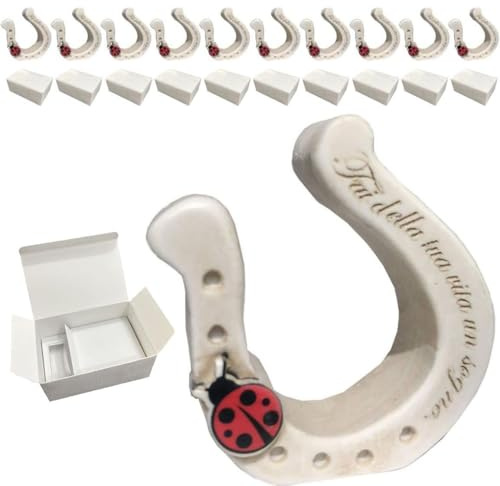 Regalami. Shop 10 Stück Bonboniere Hufeisen aus Carrara Marmor patiniert + 10 Schachteln und 10 Gastgeschenke für alle Zeremonien