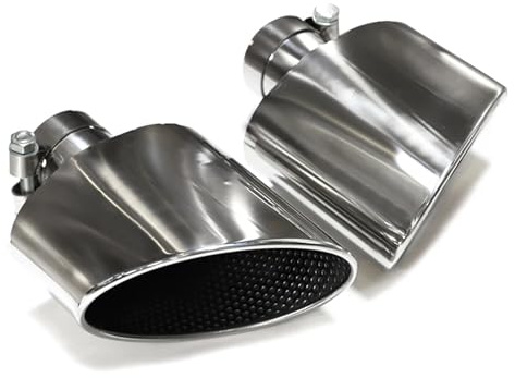 Auspuffblenden Für A4 A5 A6 A7 Upgrade Für RS4 RS6 RS5 RS7 Ovaler Auspuff Endrohr Auspuffanlage Autozubehör Endrohrblende(Silber)
