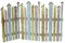 dekorativer farbiger Dekozaun Holz-Zaun Jäger-Zaun 3 Elemente zum klappen - ca. 120 cm lang x 75 cm hoch (2)
