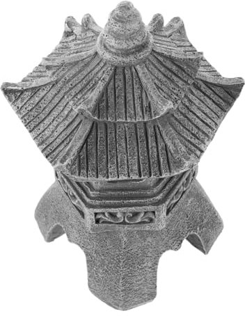 INOOMP Solarbetriebene Asiatische Pagodenlaterne Gartendeko Wetterfest Zen-inspirierte Outdoor Solarlampe Für Garten Park Terrasse Harzbasierte Japanische Steinlaternenstatue Mit