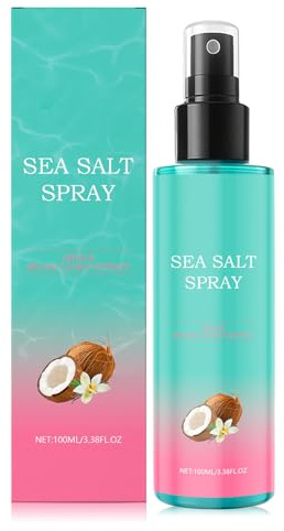 Sea Salt Spray,Salzwasserspray,100 ml Meersalz Spray für Haare,Salzspray für Haare Damen & Herren,Meersalzspray für Volumen Glanz & Flexiblen,Locken und Beach Waves,Hair Helper Spray