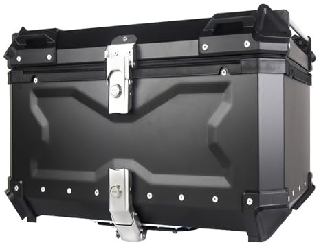 KRXSOBNV, Motorrad-Heckbox, kleines Motorrad-Heck-Top-Box, Roller-Aufbewahrungs-Top-Box-Koffer, Schnellverschluss-Motorrad-Heckbox, Heckbox,Motorrad-Kofferraumablage(Black,45L: L 41cm*W 33cm*H 30cm)