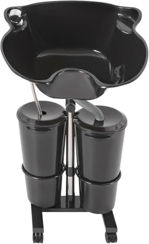 Lavandino da parrucchiere, Lavabo per capelli, lavabi con pompa, bacino shampoo portatile, con 2 secchi d'acqua, altezza e angolo regolabili