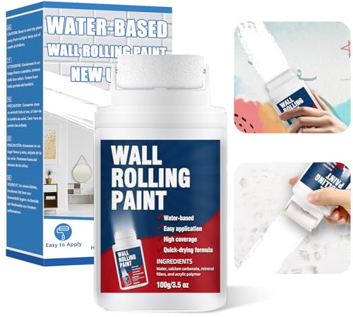 Wandfarbe ausbessern weiß, Wandfarbe Weiß Roller für Wand Reparatur | Tragbares Farbroller Wandfarbe, Ausbesserungsfarbe Weiss Roller für Flecken und Kratzer, schnelltrocknend, auf Wasserbasis