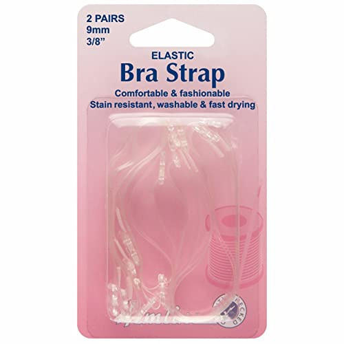 Hemline Clear Elastic Bra Straps – Comfortable, Stain-Resistant, Washable & Quick-Drying Adjustable Straps